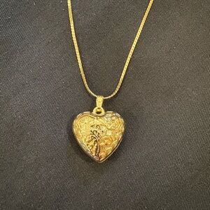 Goldtone Heart Pendant Necklace